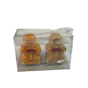 Gingerbread Man Salt & Pepper Shakers Brown Red